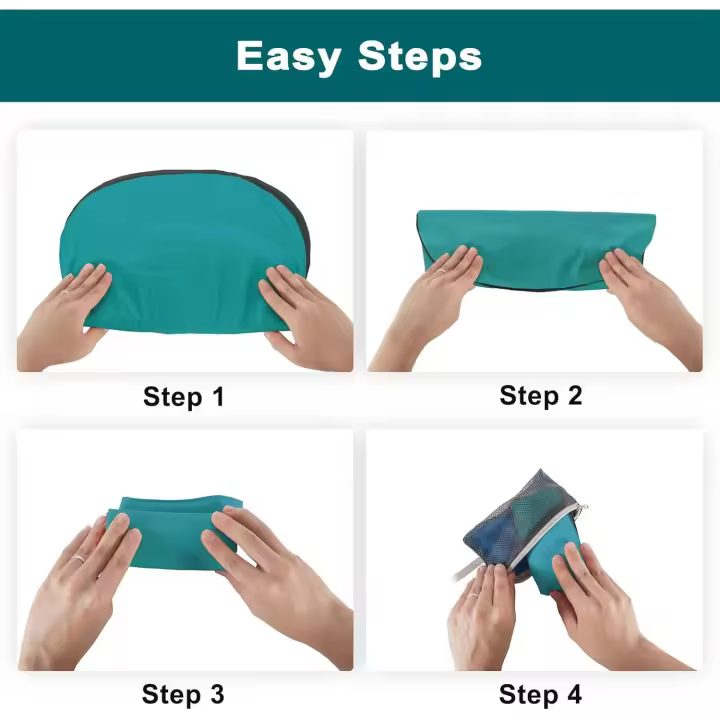 Almohada de Playa Hinchable, Almohada Inflable Camping, Ultraligero Cojin de Viaje Hinchable, Compresivo, Compacto, Ergonómico, Ideal para Camping, Playa, Viajes, Avión - 1 Pieza - 1