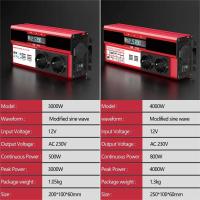 Inversor de corriente de 4000W y 3000W, transformador de CC de 12V a ca de 220V y 230V con 4 puertos USB de carga de la UE con pantalla LED para teléfono RV y coche,CA 220 V ±10% - details 0