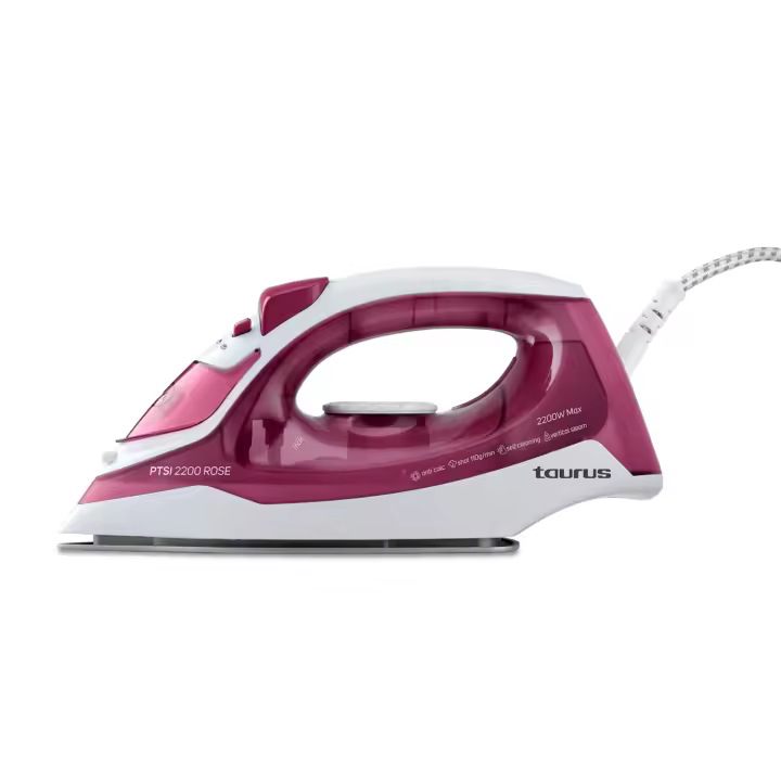Taurus - Plancha de vapor PTSI 2200 Rose. Color Rosa. Material producto Plástico. Potencia 2.200 W. Longitud del cable 201 cm - 1