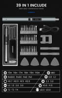 Set De Destornillador Eléctrico Cordless 12/39/50 En 1 Herramienta De Reparación Magnética Multifuncional Recargable Para DIY En Casa - details 3