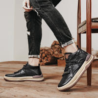 Botas De Cuero Para Hombre Casual Transpirables Antideslizantes Alta Top Non-slip Zapatos De Caminar Comodidad Interior Talla Verdadera - details 17