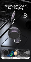 Cargador De Coche Retráctil 120W Doble Tipo-C Carga Rápida Con Cable USB C Adaptador De Encendedor Para iPhone Huawei Samsung - details 1