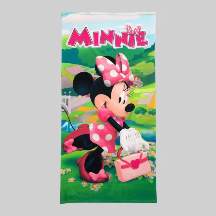 Toalla de Playa Estampada Minnie, Modelo Garden, Multicolor, 70x140cm, Disney - 1