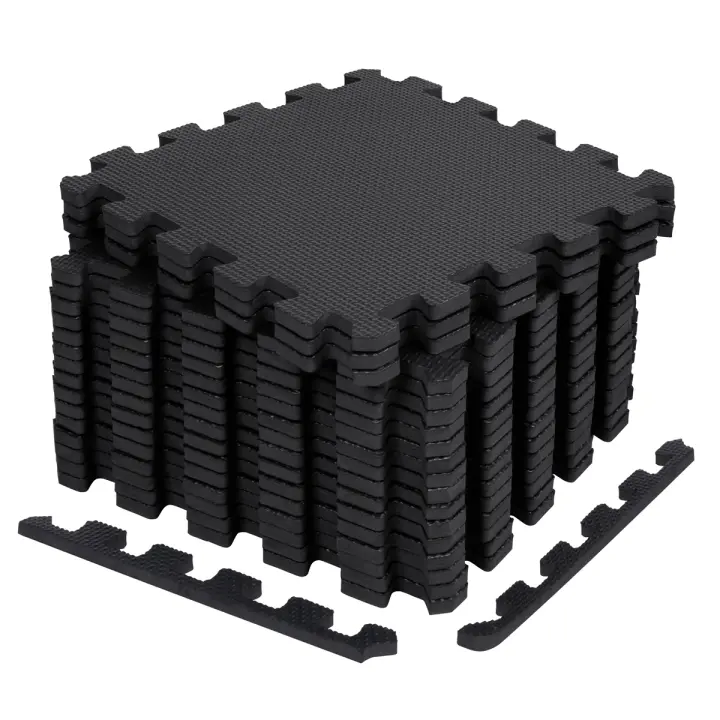 T-LoVendo Suelo Esterilla de Gimnasio, Tatami, para Ejercicio en Casa, Maquinas de Deporte, Set de 18 piezas de Protección, para Piscinas Desmontables, Puzzle de Goma Eva, Pesas, Gym, Alfombra Protector, Caucho - 1
