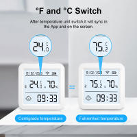 Sensor De Temperatura Y Humedad Inteligente WIFI Tuya Con Luz Trasera Soporte Alexa Google Assistant Para Vida Smart Life - details 5