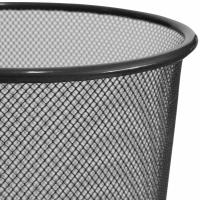 Papelera Malla Metalica, Cesto basura redondo metálico, Papelera oficina, Cubo de Basura, Papelera Escritorio, Papelera Baño, 26 cm alto x 28cm diámetro, 12.5 Litros, Negro - details 3