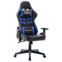 vidaXL Silla de gaming de cuero sintético en color Negro y verde/Negro y blanco/Negro y azul y más | cómodas modernas ergonómicas para comedor cocina salón hogar - details 2