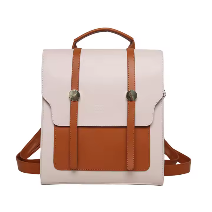 Nuevo bolso de mujer, nueva moda coreana, retro, simple, de color sólido, con hebilla de metal, mochila portátil de nicho - 1