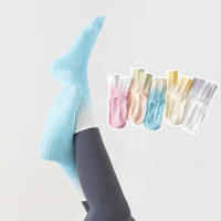 Calcetines De Yoga Para Mujer Con Tela De Algodón Y Silicona Antideslizante Media Cintura Para Fitness Y Saltos En Piso - details 1