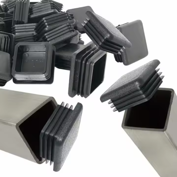 Tapones de tubo cuadrados, tapa de extremo de tubo cuadrado de 50 mm × 50 mm para pata de silla, tapones de plástico cuadrados, 20 piezas - 1
