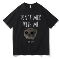 Camiseta De Moda Vintage Kawaii Triste De Hamster Divertida Para Hombres Y Mujeres Verano Casual Oversize Streetwear Polyester - details 8