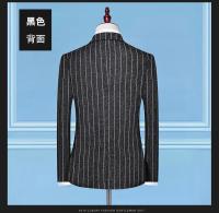 Traje De Negocios Elegante Con Chaqueta Y Pantalón Rayas Verticales Traje Tres Piezas Para Hombre Cierre Único Moda Coreana - details 9