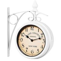 Reloj de Pared Colgante de Doble Cara y Chandelier Redondo de Hierro con Diseño Retro para Decoración del Hogar y Estación - details 1