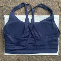 Sujetador De Gimnasia Para Mujer En Color Sólido Con Espalda Cruzada Y Almohadillas De Pecho Material Suave Para Yoga Fitness Y Ejercicio - details 12