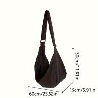 Bolso De Hombro Cruzado Grande De Lona Para Mujeres, Estilo Casual Y Versátil, Bolso De Estudiantes Moda Sencilla Y Funcional - details 0