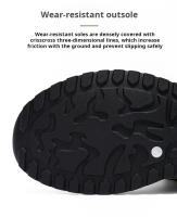 Zapatos De Deporte Para Hombre 2024 Nuevos U Cuero Casual Vulcanizados Transpirables Zapatillas De Caminar Y Correr Plataforma Planas Con Cierre Elástico Material De Suela EVA Talla Verdadera Para Verano - details 7