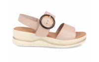Sandalias Mujer de Piel BDA con Plataforma y Adorno de Hebilla XXL 43715 Disfruta del equilibrio perfecto entre estilo vanguardista y bienestar absoluto. Estas sandalias destacan por su innovadora plataforma bicolor y su diseño de tiras anchas, ideales - details 1