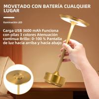 Lámpara De Escritorio LED Clásica Recargable Sin Cable Con Sensor De Toque 3 Colores Infinitos Modos Retro Estilo LED Luz Nocturna - details 1