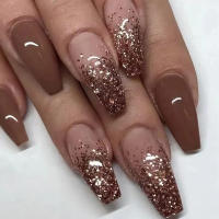 24PCS Uñas Postizas De Alergias Almendradas Con Rayas Blancas Y Línea Plateada Brillante Estilo Francés Para Mujeres Moda Uñas De Fiesta - details 20
