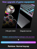 Teclado Mecánico AULA F2088 Punk Keycap Retro 104 Teclas Con Perilla RGB Retroiluminación Teclado De Juegos Con Anti-ghosting Y Soporte Para Muñeca - details 1