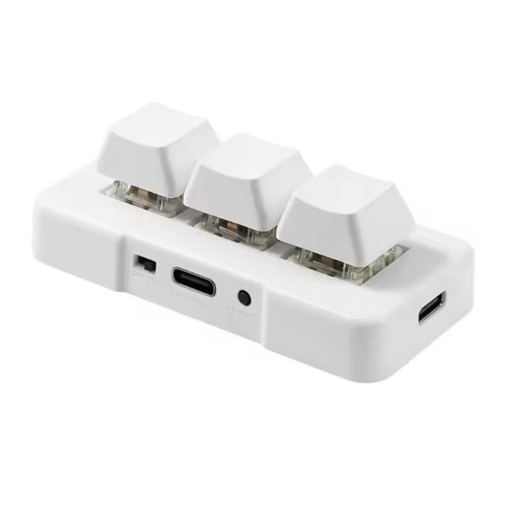 Teclado Pequeño MK321-Pro Con 3 Teclas Mechañicas Azules USB+2.4G+BT Para Oficina Juego Multimedia Personalizado - 1
