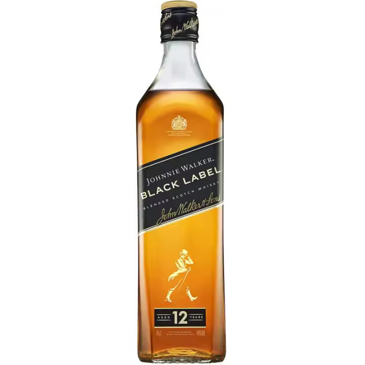 Johnnie Walker Black Label, Whisky Escocés Blended 12 años, 0.7L - 1