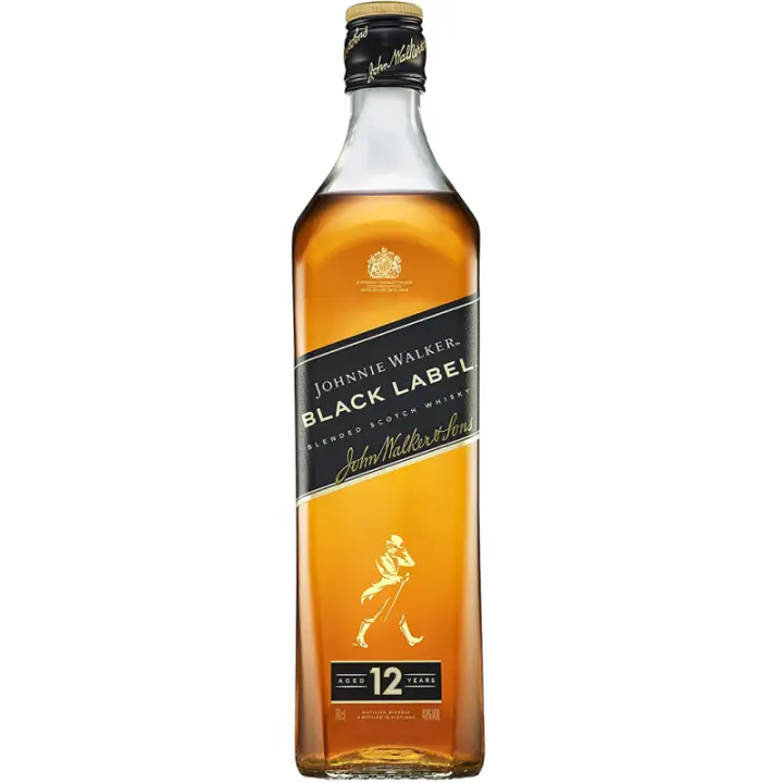 Johnnie Walker Black Label, Whisky Escocés Blended 12 años, 0.7L - 1