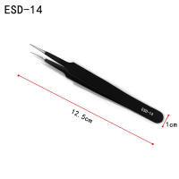Set De 9 Pinzas De Acero Inoxidable Antiestáticas ESD Herramientas De Mantenimiento Precision Industrial Curvas Y Rectas Para Reparación - details 8