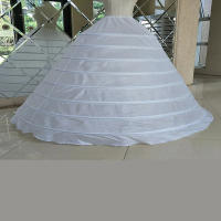 Falda Interior De Encaje Largo Para Vestido De Baile Y Boda Con 8 Aros Super Puffys Blanca Media Falda Ideal Para Quinceañera - details 0