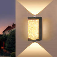 Lámpara De Pared Moderna Para Exteriores Luz De Puerta Impermeable Con Cristal Iluminación De Dormitorio Para Pasillo Jardín Decoración De Patio Luz LED Self-Contained No Dimmable - details 0