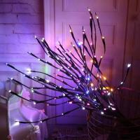 Luz De Ramas De Árbol LED Artificial 20 Bulbs Para Decoración De Navidad Y Fiestas Luz Twinkle De Arboles Miniatura Metal - details 1