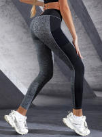 Leggings De Yoga De Cintura Alta En Malla Con Bloque De Colores Talla Grande Elásticos Suaves Para Mujer Control De Abdomen Con Bolsillos Para Ejercicio - details 0