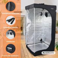 Armario de Cultivo Interior Growbox Mobiclinic® 80x80x160 cm Reflectante Premium Mylar 97% Hidropónico Impermeable Fondo Desmontable Tejido Nylon Grueso Estructura Resistente Grow Tent - details 1