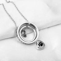 Collar Urna Corazón De Acero Inoxidable Para Restos Cremación Impermeable Memorial Recuerdos Para Pequeños Animales - details 4