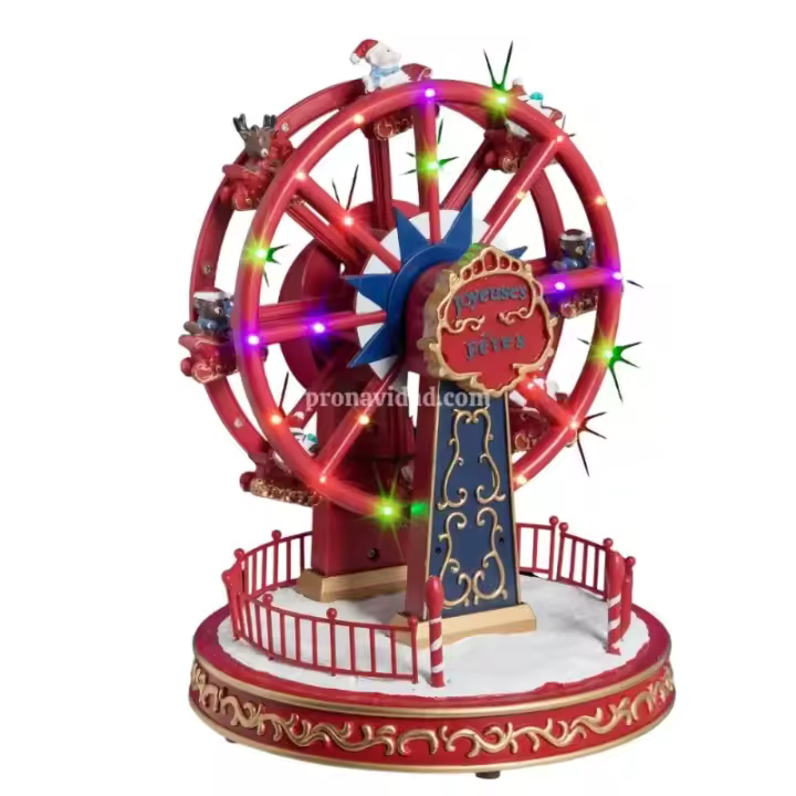 Pro Navidad® Noria Luminosa "Tibidabo"  Escena navideña con movimiento, luces y sonido  20.9x20.9x26.4 cm - 1