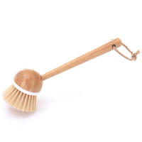 Cepillo De Limpieza Para Cocina Con Manija Larga De Bambú Cepillo De Lavado De Platos Suave Para Ollas Y Sartenes Antideslizantes Para Fregadero Y Estufa - details 5