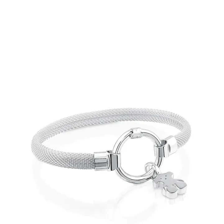 Pulsera Oso de Plata esterlina s925, pulsera Tejida en alambre de Maple de moda, pulsera de Plata para Mujeres europeas y americanas - 1