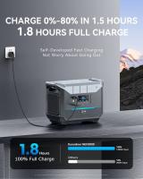 DaranEner NEO2000 Estación de Energía Portátil, Generador Solar con Batería LiFePO4 2073.6Wh, Salida de CA 2000W, Carga Completa en 1.8H, 3*AC, 4*DC, 4*puertos USB (QC3.0), 2*puertos Type-C (PD 100W), 1*enchufe para coche, carga inalámbrica de 15W - details 3