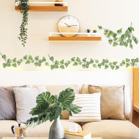 Pegatina De Pared Decorativa Verde Fresco Pequeña Hojas Para Dormitorio Sala De Estar Porche Hogar Autoadhesiva Estilo Pastoral - details 2
