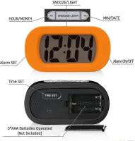Resistente a los golpes Lcd Despertador con luz de noche (naranja) - details 1