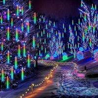 1pc Luces De Show De Meteorito Lluvia Caída De Luz 8 Tubo LED Caída De Nieve Luz De Gota De Agua Para Decoración De Fiesta De Boda Y Navidad - details 6