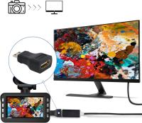 FGNS. Adaptador HDMI A Hembra a Mini HDMI Macho, Conector HDMI Hembra a Mini HDMI Macho 1080P Full HD 4K/3D para cámara, tableta, tarjeta de video. Color Negro - details 0