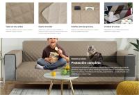 HOMESOL®  Cubre Sofa Con Bosillos Laterales Reversible Bicolor- Protector Sofá-Acolchado Sofá-Fácil de Limpiar y Transpirable-fundas de sofa/funda sofa chaise longue/funda sofá/funda sofa 4 plazas/mantas de sofá/cojines para el sofa/puff con relleno - details 1