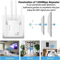 Repetidor WiFi, Extensor WiFi, Amplificador de Señal WiFi 1200Mps, WiFi Booster Doble Banda 5GHz y 2.4GHz, Modo Repetidor/Router/Ap, 4 Antenas, 2 Puertos LAN,Compatibilidad MacBook Air 13-Inch Laptop - details 1