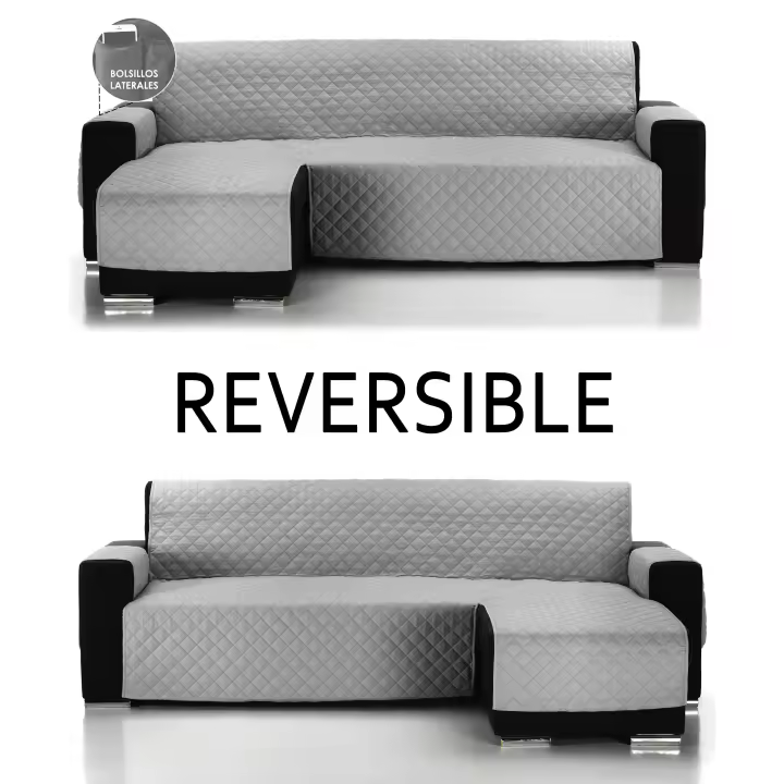 Nuevo&Almeritex 2000 Cubre Sofa Con Bosillos Laterales Reversible Bicolor- Protector Sofá-Acolchado Sofá-Fácil de Limpiar y Transpirable - 1