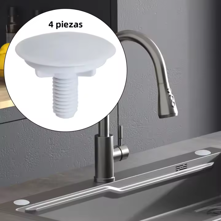 Cubierta De Agujero De Grifo De Cocina 4 Piezas Tapa De Bloqueo Para Fregadero De Baño Y Bañera Plástico ABS Para Cocina Hotel - 1