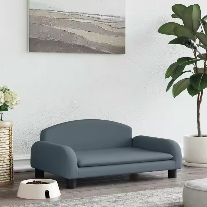 Cama para perros de tela gris oscuro 70x45x30 cm - 1