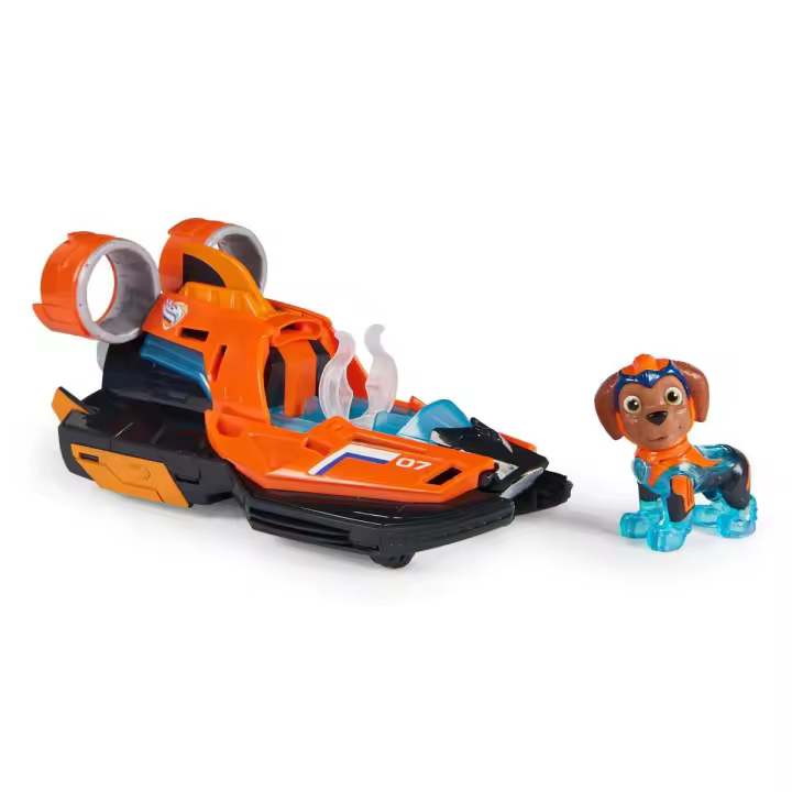 SPIN MASTER - PATRULLA CANINA - FIGURA ZUMA Y VEHÍCULO AERODESLIZADOR CON LUCES Y SONIDOS DE LA SUPERPELÍCULA - 6067510 - Juguetes Niños 3 Años + Patrulla Canina Juguetes - Regalo Niño 3 Años + - 1