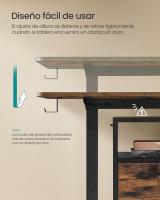 Escritorio Eléctrico Regulable en Altura con 4 Memorias, Bolsillo de Almacenamiento, Para Oficina, Estudio, Blanco, Marrón o Negro, 70x160x72-120 cm - details 10