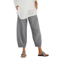 Pantalones bombachos Holgados de Lino y Algodón para Mujer, pantalón informal, Talla Grande, Verano, Fashion Irregular, informal, High Belt, elástico Belt, rectos, suelta, pantalones Cargo de Verano para Mujer - details 20